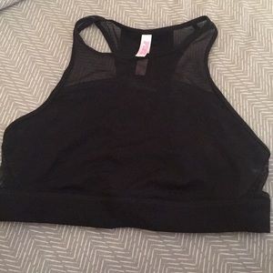 victoria secret pink black mesh sports bra